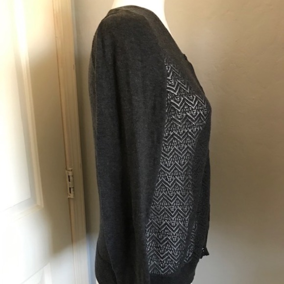 Loft Grey Open-weave Front Cardigan. Size XS. - Picture 4 of 8